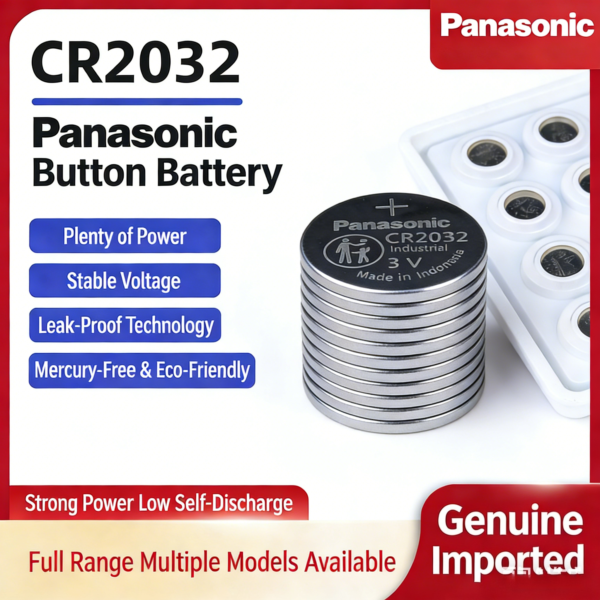 Electronics Gadgets Wholesale - Original Panasonic CR2032 Lithium Coin Battery