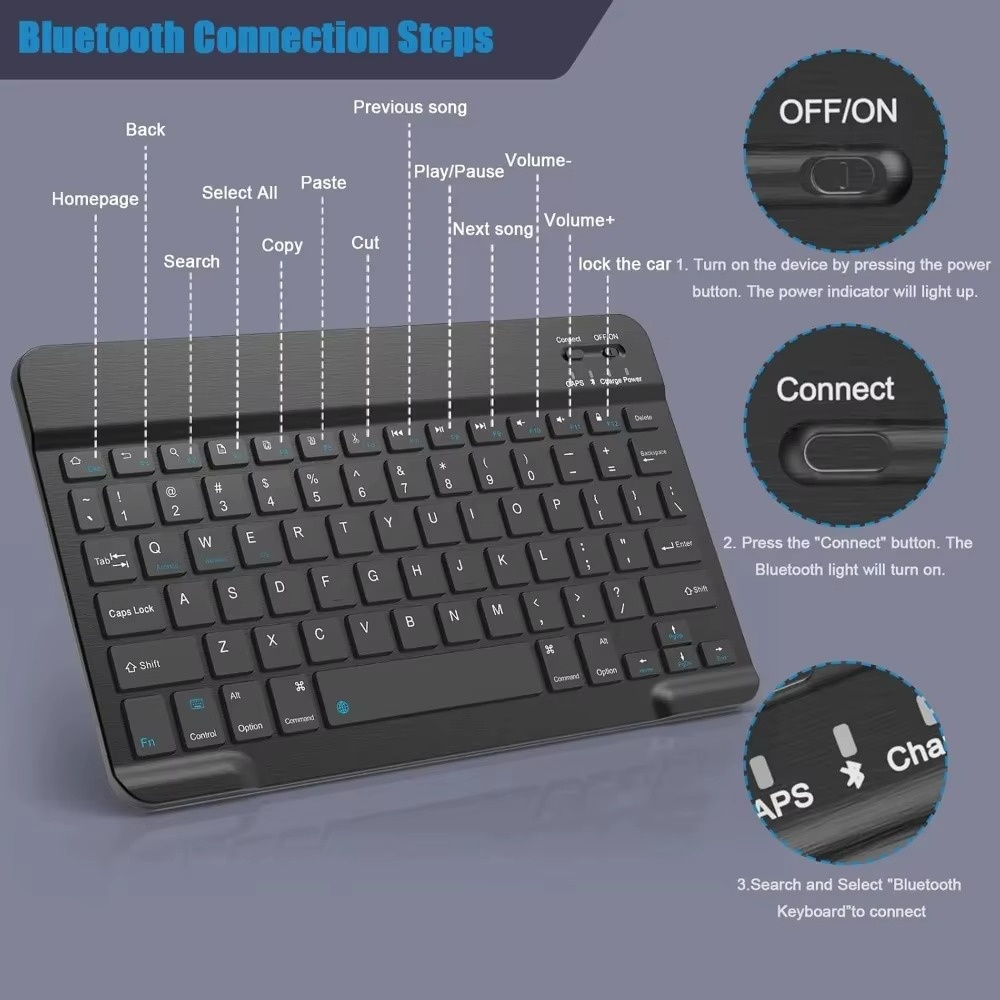 Bluetooth 5.0 Wireless Keyboar - Wireless Keyboard Mini ulasan dan harga